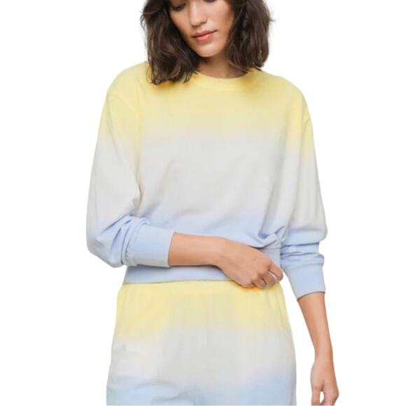 NWT Rails Ramon Sky Blue Dip Dye Long Sleeve Crew Neck Sweater LARGE - Picture 1 of 9